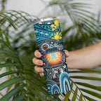 NAIDOC Week 2025 Power Football Skinny Tumbler Aboriginal Dot Painting