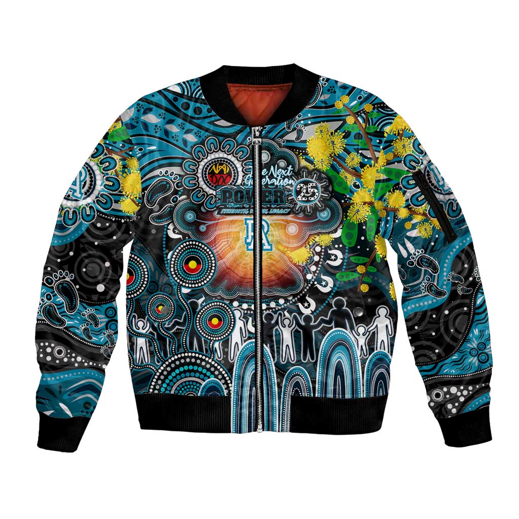 Personalised NAIDOC Week 2025 Power Football Sleeve Zip Bomber Jacket Aboriginal Dot Painting