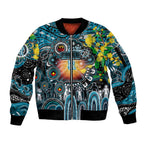 Personalised NAIDOC Week 2025 Power Football Sleeve Zip Bomber Jacket Aboriginal Dot Painting