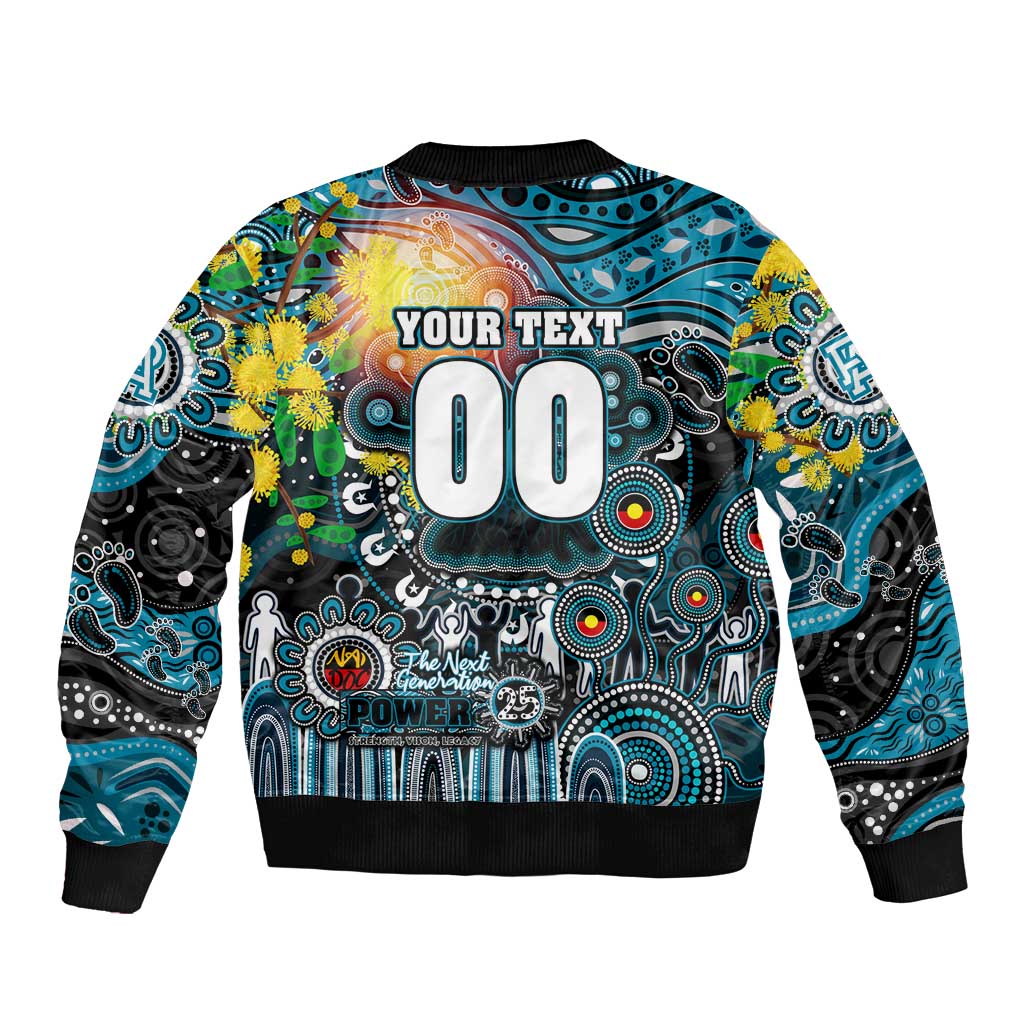 Personalised NAIDOC Week 2025 Power Football Sleeve Zip Bomber Jacket Aboriginal Dot Painting