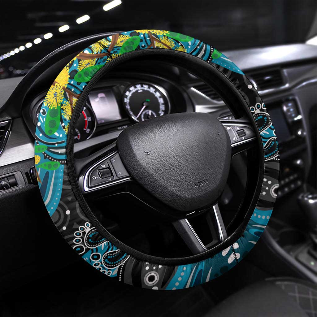 NAIDOC Week 2025 Power Football Steering Wheel Cover Aboriginal Dot Painting