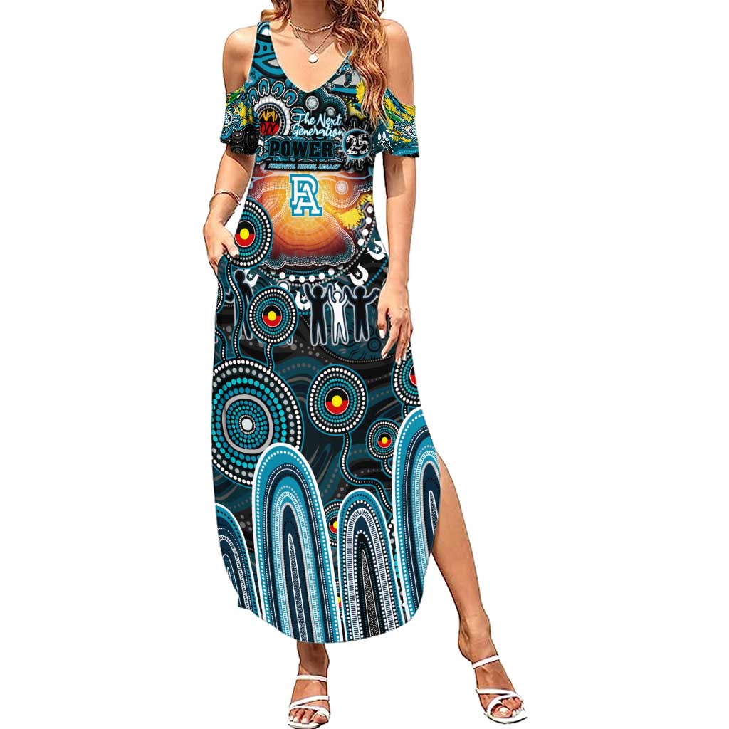 Personalised NAIDOC Week 2025 Power Football Summer Maxi Dress Aboriginal Dot Painting