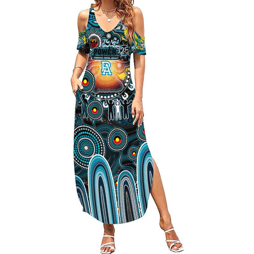 Personalised NAIDOC Week 2025 Power Football Summer Maxi Dress Aboriginal Dot Painting
