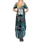 Personalised NAIDOC Week 2025 Power Football Summer Maxi Dress Aboriginal Dot Painting