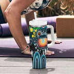NAIDOC Week 2025 Power Football Tumbler With Handle Aboriginal Dot Painting
