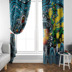 NAIDOC Week 2025 Power Football Window Curtain Aboriginal Dot Painting