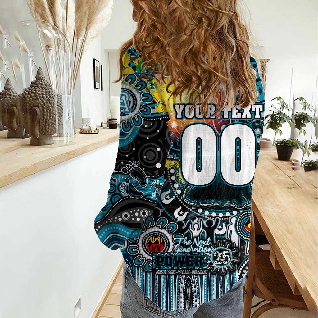 Personalised NAIDOC Week 2025 Power Football Women Casual Shirt Aboriginal Dot Painting
