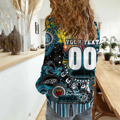Personalised NAIDOC Week 2025 Power Football Women Casual Shirt Aboriginal Dot Painting
