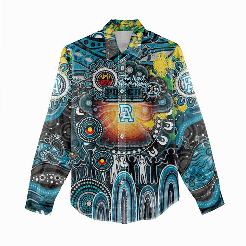 Personalised NAIDOC Week 2025 Power Football Women Casual Shirt Aboriginal Dot Painting