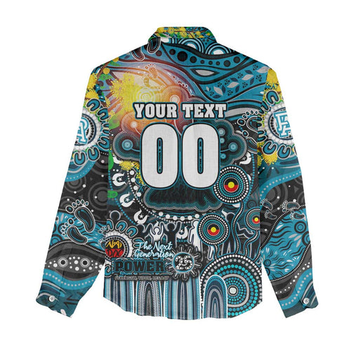 Personalised NAIDOC Week 2025 Power Football Women Casual Shirt Aboriginal Dot Painting