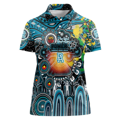 Personalised NAIDOC Week 2025 Power Football Women Polo Shirt Aboriginal Dot Painting
