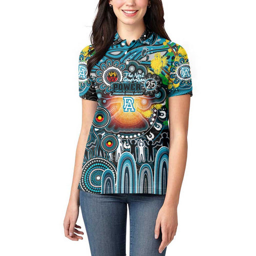 Personalised NAIDOC Week 2025 Power Football Women Polo Shirt Aboriginal Dot Painting