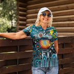 Personalised NAIDOC Week 2025 Power Football Women Polo Shirt Aboriginal Dot Painting