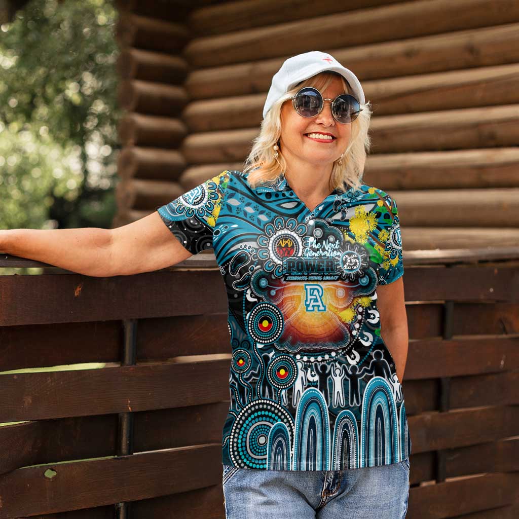 Personalised NAIDOC Week 2025 Power Football Women Polo Shirt Aboriginal Dot Painting