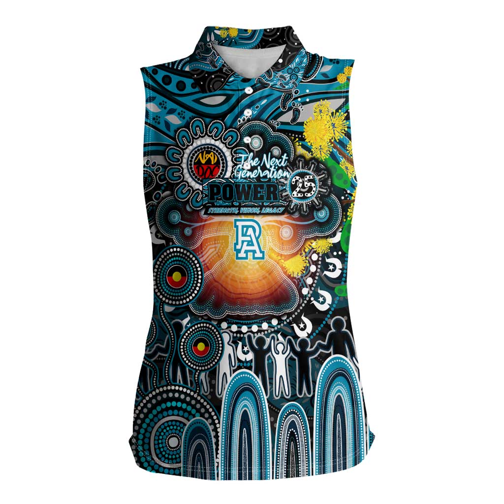 Personalised NAIDOC Week 2025 Power Football Women Sleeveless Polo Shirt Aboriginal Dot Painting