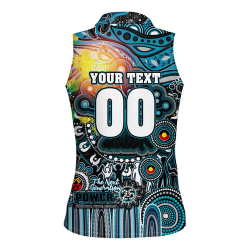 Personalised NAIDOC Week 2025 Power Football Women Sleeveless Polo Shirt Aboriginal Dot Painting