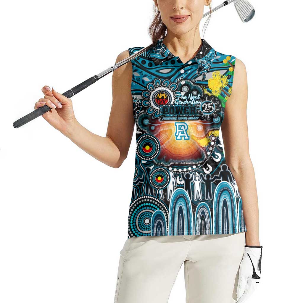 Personalised NAIDOC Week 2025 Power Football Women Sleeveless Polo Shirt Aboriginal Dot Painting