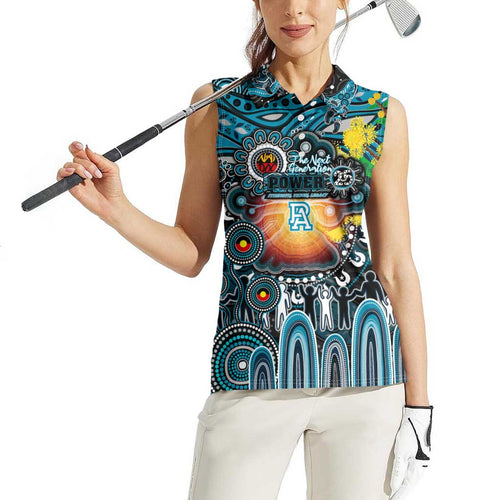 Personalised NAIDOC Week 2025 Power Football Women Sleeveless Polo Shirt Aboriginal Dot Painting