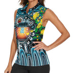 Personalised NAIDOC Week 2025 Power Football Women Sleeveless Polo Shirt Aboriginal Dot Painting
