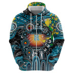Personalised NAIDOC Week 2025 Power Football Zip Hoodie Aboriginal Dot Painting