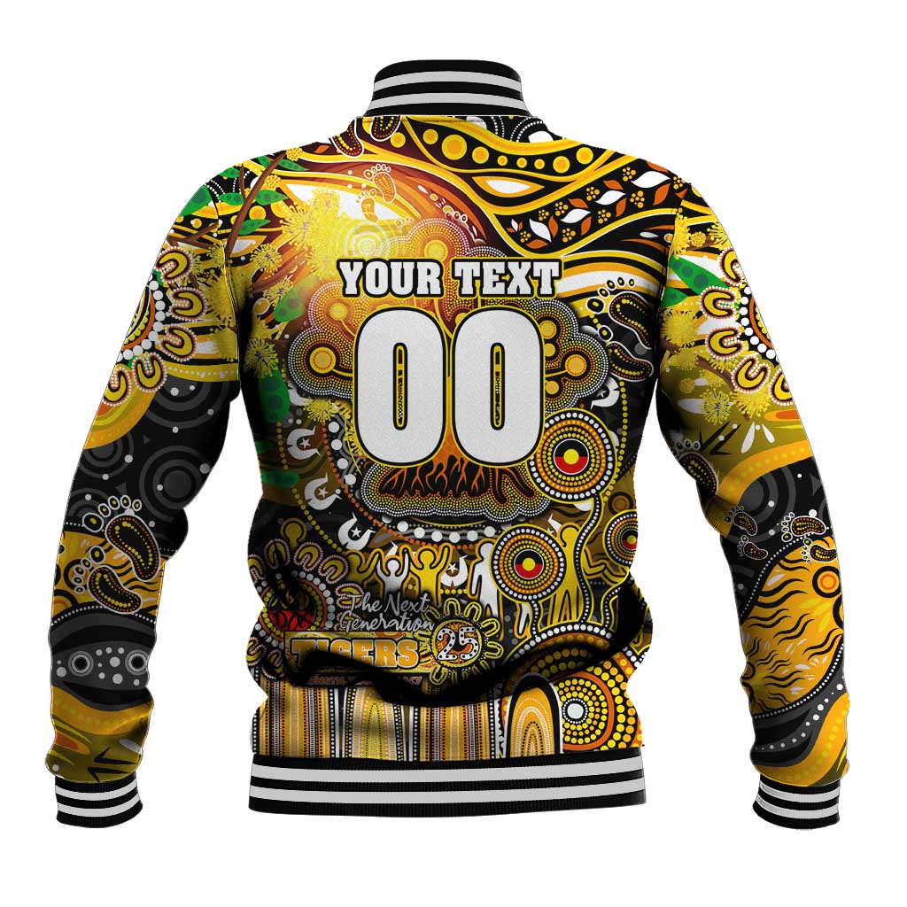 Personalised NAIDOC Week 2025 Tiger Football Baseball Jacket Aboriginal Dot Painting