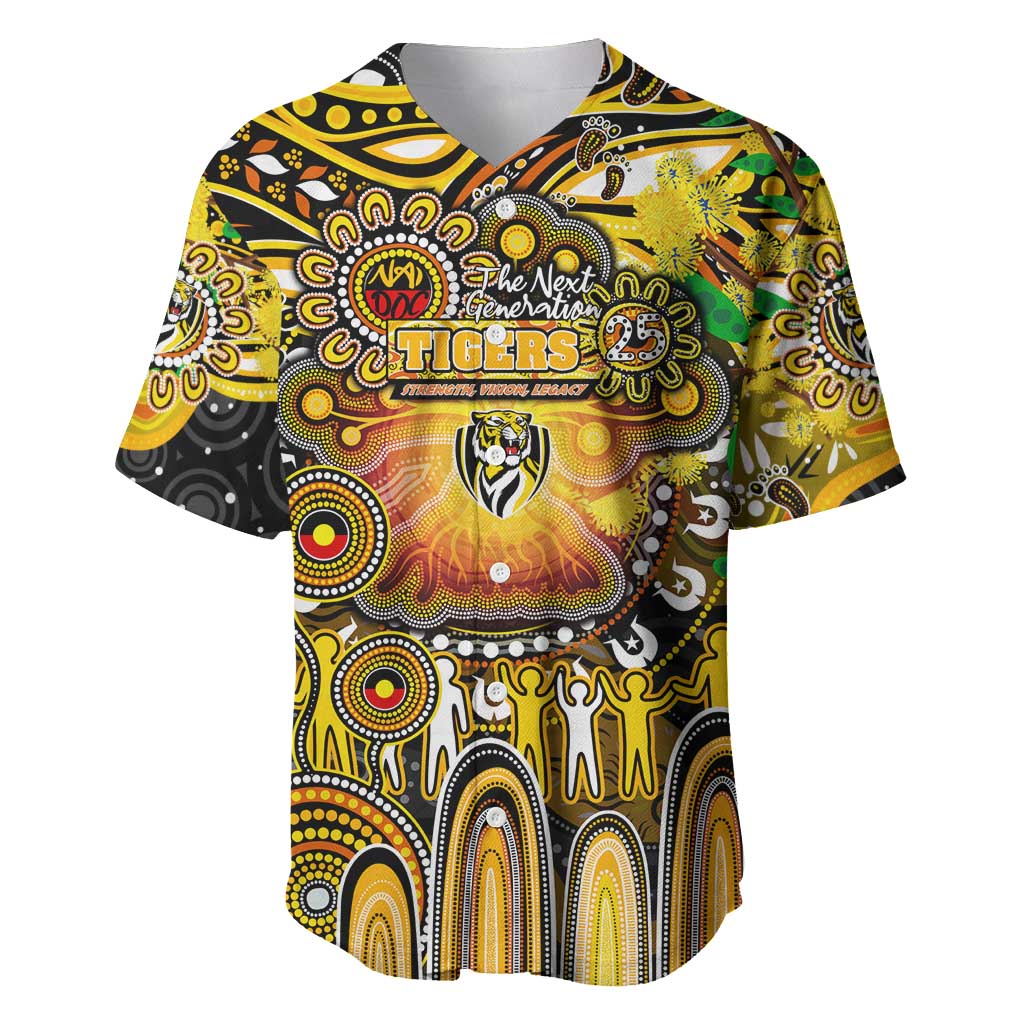 Personalised NAIDOC Week 2025 Tiger Football Baseball Jersey Aboriginal Dot Painting