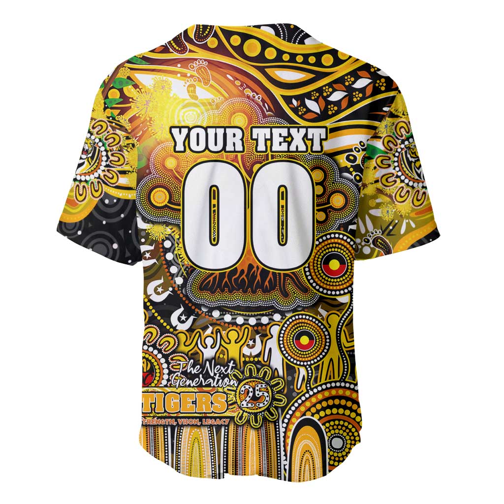 Personalised NAIDOC Week 2025 Tiger Football Baseball Jersey Aboriginal Dot Painting