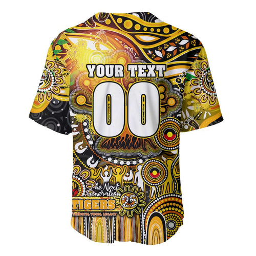 Personalised NAIDOC Week 2025 Tiger Football Baseball Jersey Aboriginal Dot Painting