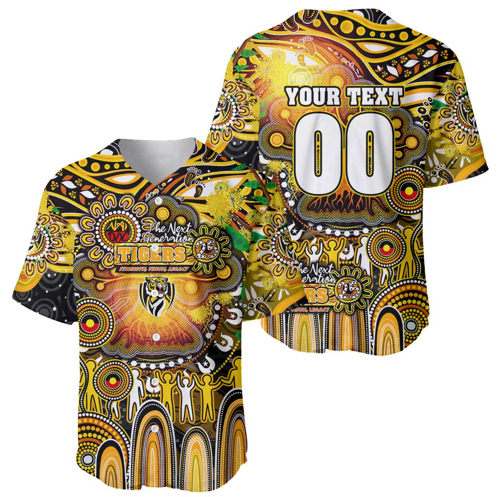 Personalised NAIDOC Week 2025 Tiger Football Baseball Jersey Aboriginal Dot Painting