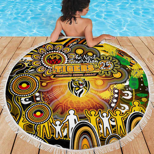 NAIDOC Week 2025 Tiger Football Beach Blanket Aboriginal Dot Painting