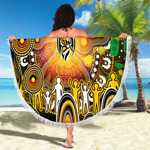 NAIDOC Week 2025 Tiger Football Beach Blanket Aboriginal Dot Painting