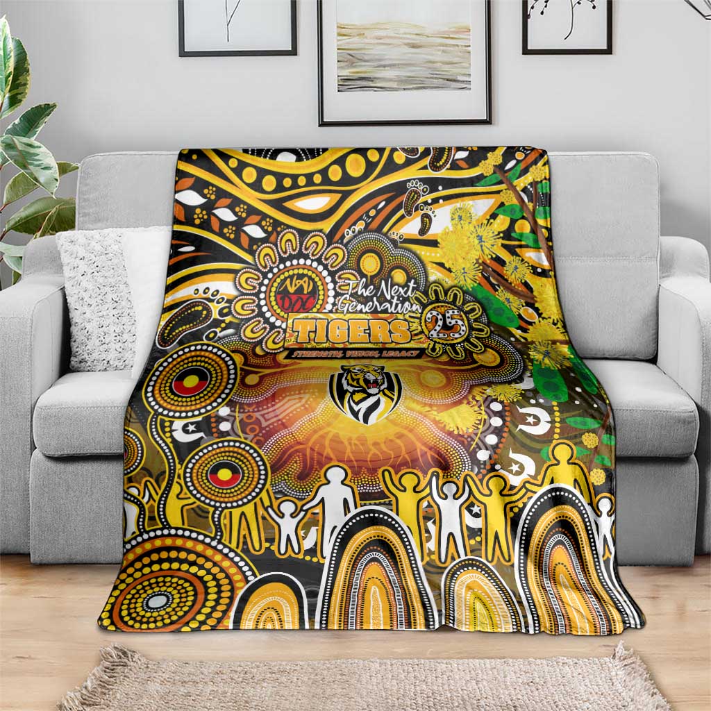 NAIDOC Week 2025 Tiger Football Blanket Aboriginal Dot Painting