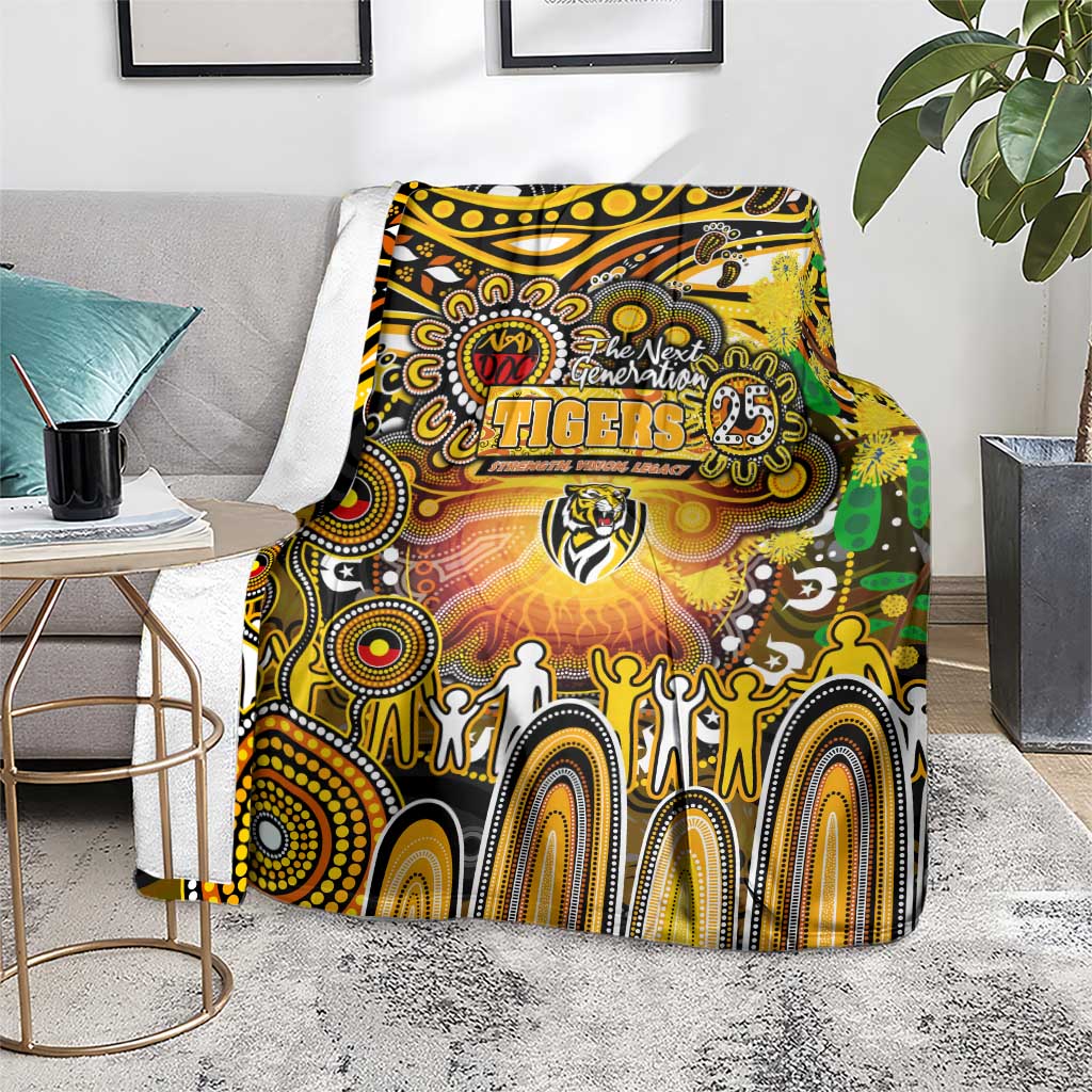 NAIDOC Week 2025 Tiger Football Blanket Aboriginal Dot Painting