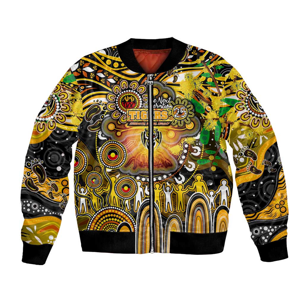 Personalised NAIDOC Week 2025 Tiger Football Bomber Jacket Aboriginal Dot Painting