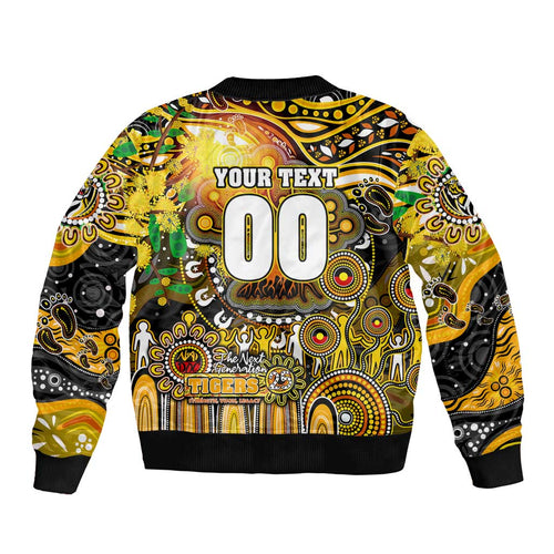 Personalised NAIDOC Week 2025 Tiger Football Bomber Jacket Aboriginal Dot Painting