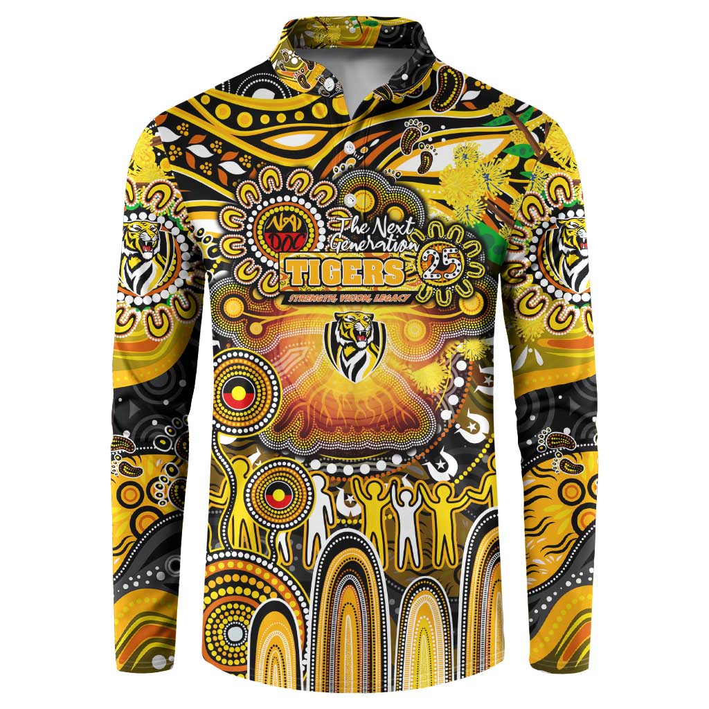 Personalised NAIDOC Week 2025 Tiger Football Button Sweatshirt Aboriginal Dot Painting