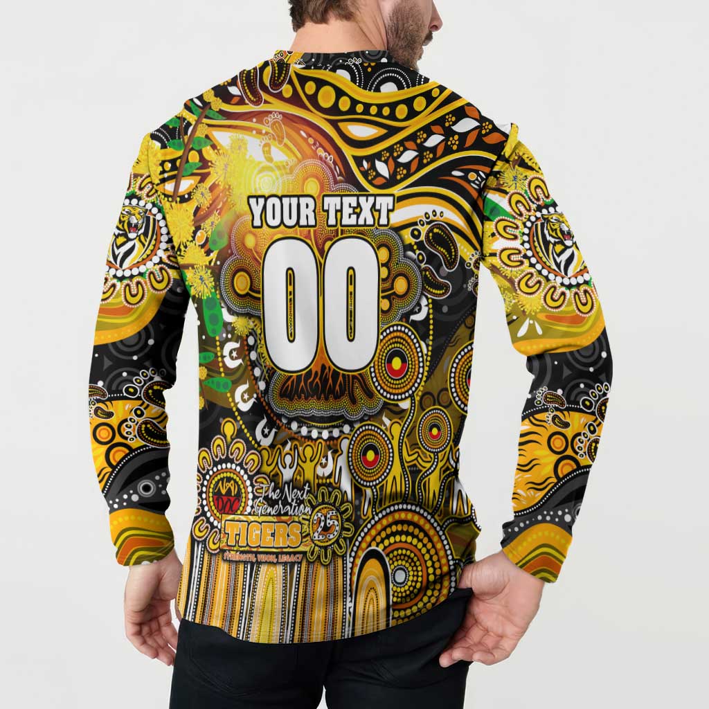 Personalised NAIDOC Week 2025 Tiger Football Button Sweatshirt Aboriginal Dot Painting