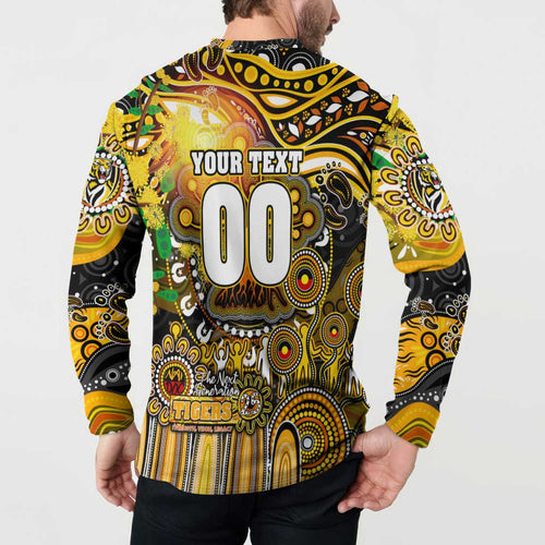 Personalised NAIDOC Week 2025 Tiger Football Button Sweatshirt Aboriginal Dot Painting