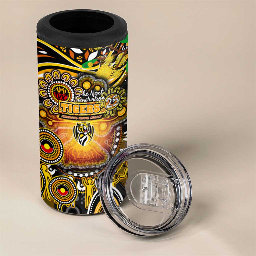 NAIDOC Week 2025 Tiger Football 4 in 1 Can Cooler Tumbler Aboriginal Dot Painting