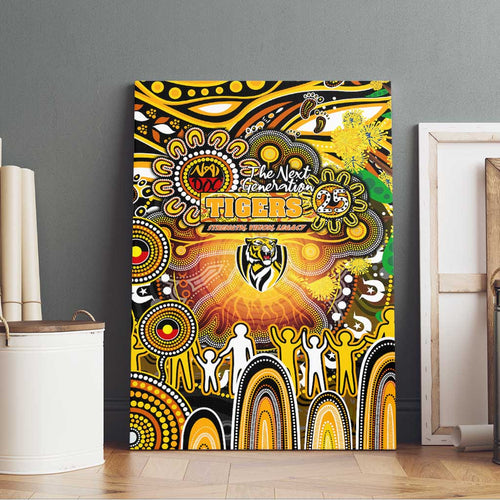 NAIDOC Week 2025 Tiger Football Canvas Wall Art Aboriginal Dot Painting