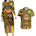 Personalised NAIDOC Week 2025 Tiger Football Couples Matching Long Sleeve Bodycon Dress and Hawaiian Shirt Aboriginal Dot Painting