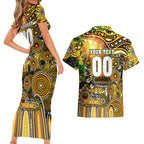 Personalised NAIDOC Week 2025 Tiger Football Couples Matching Short Sleeve Bodycon Dress and Hawaiian Shirt Aboriginal Dot Painting