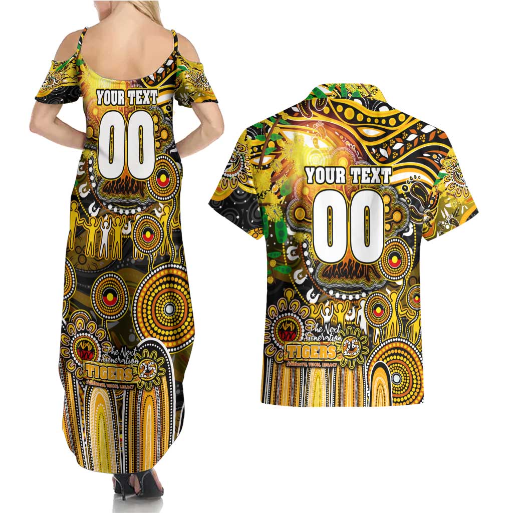 Personalised NAIDOC Week 2025 Tiger Football Couples Matching Summer Maxi Dress and Hawaiian Shirt Aboriginal Dot Painting