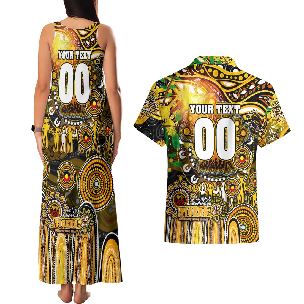 Personalised NAIDOC Week 2025 Tiger Football Couples Matching Tank Maxi Dress and Hawaiian Shirt Aboriginal Dot Painting