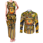 Personalised NAIDOC Week 2025 Tiger Football Couples Matching Tank Maxi Dress and Long Sleeve Button Shirt Aboriginal Dot Painting