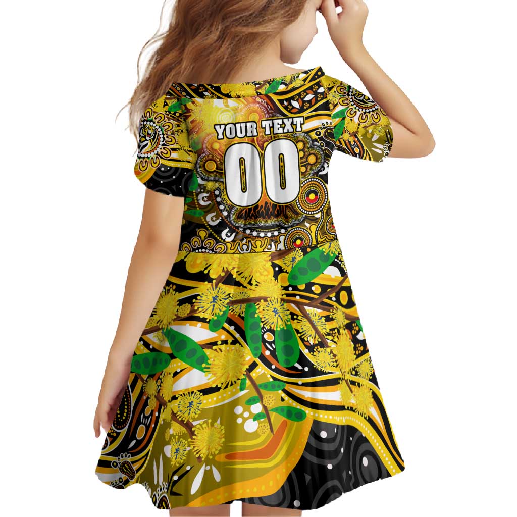 Personalised NAIDOC Week 2025 Tiger Football Family Matching Long Sleeve Bodycon Dress and Hawaiian Shirt Aboriginal Dot Painting