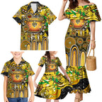 Personalised NAIDOC Week 2025 Tiger Football Family Matching Mermaid Dress and Hawaiian Shirt Aboriginal Dot Painting