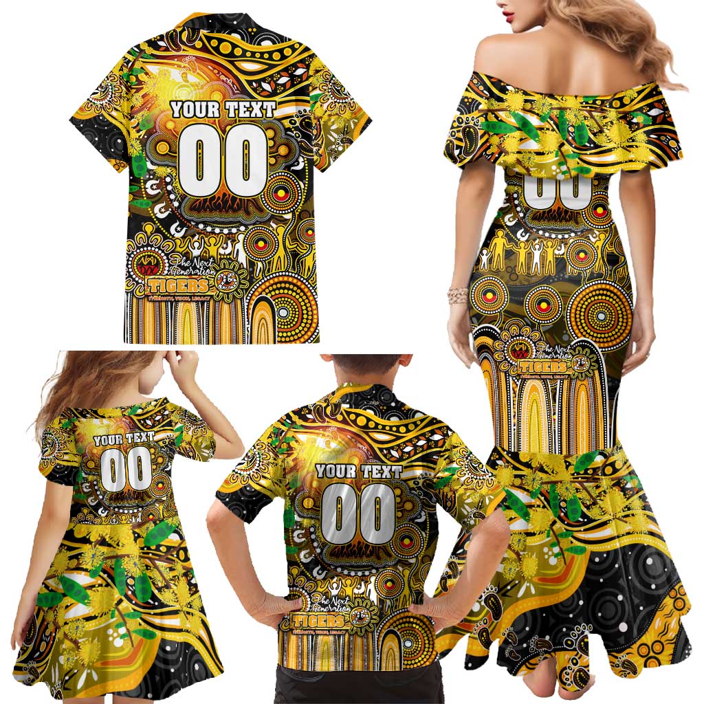 Personalised NAIDOC Week 2025 Tiger Football Family Matching Mermaid Dress and Hawaiian Shirt Aboriginal Dot Painting