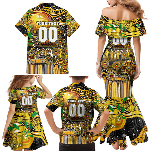 Personalised NAIDOC Week 2025 Tiger Football Family Matching Mermaid Dress and Hawaiian Shirt Aboriginal Dot Painting
