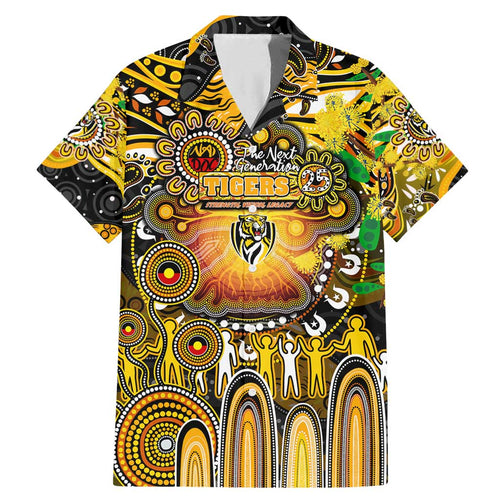 Personalised NAIDOC Week 2025 Tiger Football Family Matching Mermaid Dress and Hawaiian Shirt Aboriginal Dot Painting
